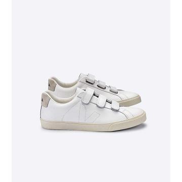 Men's Veja 3-LOCK LEATHER Sneakers White | ZA 303CTV